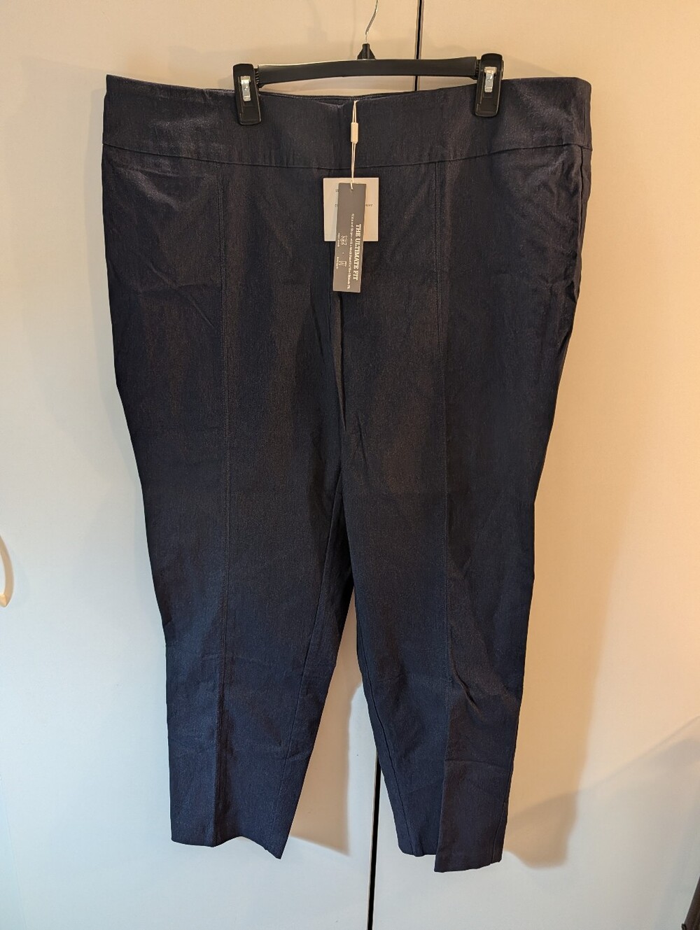 Zac & Rachel Heathered Navy Womens 22W Mid Rise Wide Crop - NWT